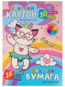 Набор цв. картон+бум. А4 СЧАСТЛИВЫЙ КОТИК-1 