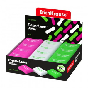 Ластик Erich Krause Ergoline Pillow, 36шт (ЦЕНА ЗА 36ШТ) микс, яркие цвета