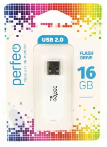 Флеш накопитель USB 2.0 PERFEO 16GB, цв. белый, блистер