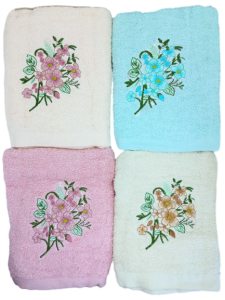 Полотенце Цветочки, махр. 90*40см, микс
