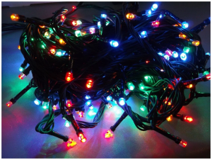 яяя Гирлянда уличная 20м,200LED разноцветн., черный провод, в кор.