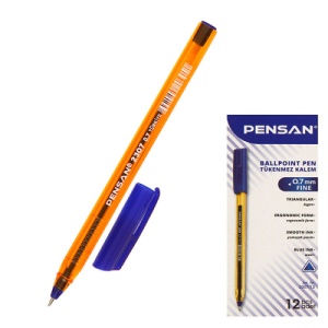 Ручка шариковая синяя, 12шт (ЦЕНА ЗА 12ШТ) " Pensan " Honey Triangle 0,7мм, толщина письма 0,5мм