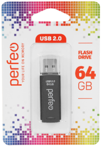 Флеш накопитель USB 64GB Perfeo C06, черный, блистер