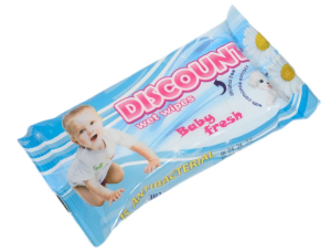 Салфетки влажные для детей 15шт Discount с экстрактом ромашки