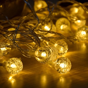 яяя Гирлянда Шарики, 40LED, 3,5м, d=1,5, желтый, белый провод