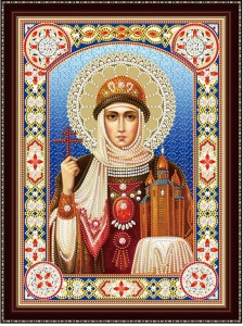 Алмазная мозаика 30х40 см с подрамником c част. зап. (блест) Икона Святой Княгини Ольги