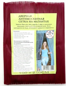 Антимоскитная сетка бордовая магнитн. 100х210см 