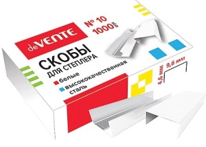 Скобы №10 "deVente" White, 10шт в уп (ЦЕНА ЗА 10ШТ) до 20л, 1000 скоб, в кор.