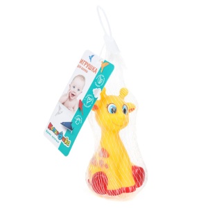 Игрушка для купания Жираф КАПИТОШКА 10*4см пластизоль, в сетке
