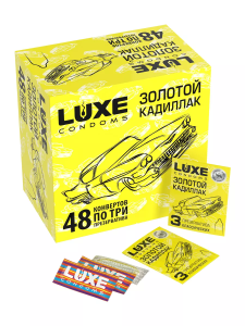 Презервативы Luxe Condoms, Золотой Кадиллак, 3в1, 48шт (ЦЕНА ЗА 48ШТ) 