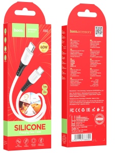 Кабель USB Hoco X82 Type-C to Type-C силиконовый, 1м (белый)