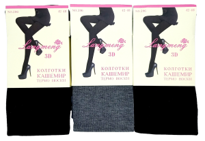 Колготки "Langmeng" 3D, р.42-48, 10пар (ЦЕНА ЗА 1ПАРУ) кашемир, термо, микс