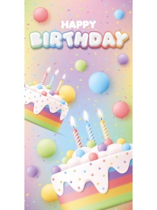 Конверт для денег "Happy birthday" (ЦЕНА ЗА 10ШТ) (праздничные торты)