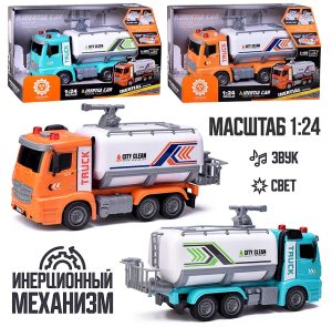 Машина "Санитарная" 27*17*10см, на батарейках, микс, в коробке