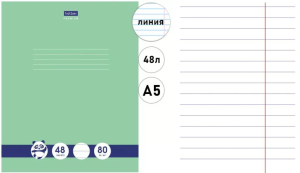 Тетрадь А5 48л ЛИНИЯ "Hatber" (ЦЕНА ЗА 5ШТ) Premium Панда-Тетрадь, на скобе, обл. мел. карт.