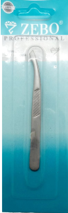 Пинцет для бровей 8см, метал., серебро, блистер