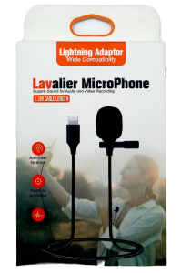 Микрофон петличный HSX-M02 (Lightning), цв. черный
