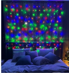 яяя Гирлянда штора 240LED 2*2м, разноцветн., белый провод