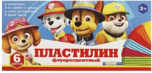 Пластилин неон Щенки, 6 цветов (90 гр.)
