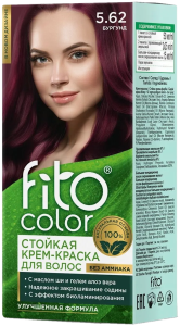 Крем-краска стойкая для волос 115мл, тон 5.62 бургунд Fito Сolor, без аммиака