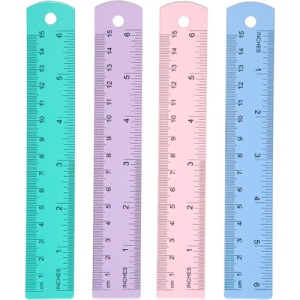 Линейка " deVente " Pastel металлическая 15см с двойной шкалой, цветная, микс