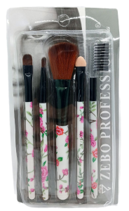 Набор кистей для макияжа 5в1, 18*9см, рис. цветы, блистер