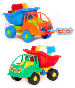 Машина + конструктор 29*16см, ПОЛЕСЬЕ, микс, пласт., в сетке