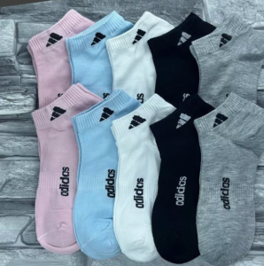 Носки Хлопок, р. 36-41 жен. "Adidas" корот. 10пар в уп. (цена за 10пар) микс