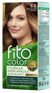 Крем-краска стойкая для волос 115мл, тон 5.3 золотистый каштан  Fito Сolor, без аммиака