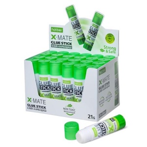 Клей-карандаш " Hatber " X-Mate 21гр, 24шт (цена за 24шт), картонный дисплей