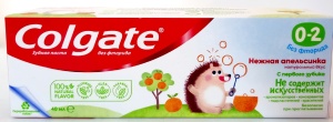 Зубная паста для детей 0-2 "Colgate", 40мл, нежная апельсинка без фторида