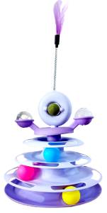 Игрушка для кошек, перьями, 4-слойный игровой поворотник с кошачьей мятой