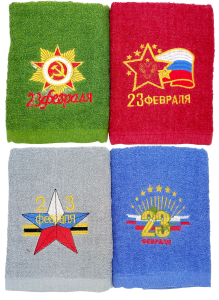 Полотенце Махровое рис. "23 Февраля" 90*42см, микс 