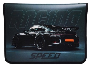 Папка "Пчелка" А4-04 (325*230*25мм) молния вокруг Racing speed, печать на пластике