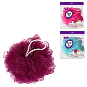 Мочалка для тела " Emily style " by Fresh idea Шар, 40гр, двойная нейлоновая сетка, микс, в пакете