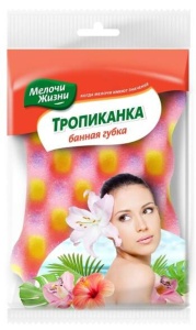 Губка для тела "Мелочи жизни. Тропиканка" банная, массажная, в пакете