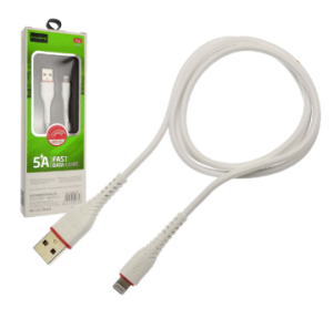 Кабель USB - Lightning, MAIMI X16 APPLE 8 pin, 5A, длина 1 метр, силикон, (белый) в кор.