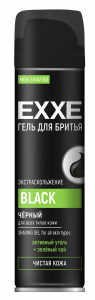 Гель для бритья EXXE, 200мл, для всех типов кожи, черн., активный уголь + зеленый чай