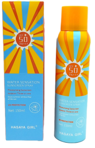 Солнцезащитный спрей "Hasaya Girl", увлажн. spf 50, 150мл, в кор.