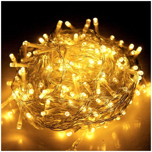 яяя Гирлянда 500LED 18м, желтая., белый провод
