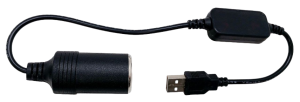 Переходник с USB на автоприкуриватель (черный), в пакете