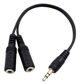 А2 Разветвитель Aux Jack 3,5mm  2 x Jack 3,5mm "Exployd" EX-K-1415 Easy чёрный, круглый, 0,2м, силик