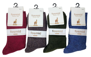 яяя Носки жен. "Fosmid" шерсть, длин., тепл., рр. 36-41 (ЦЕНА ЗА 10ПАР), полосы, микс