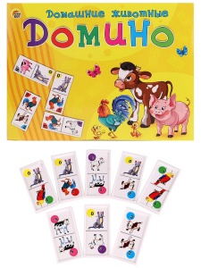 ДОМИНО БОЛЬШОЕ. 19*14см ДОМАШНИЕ ЖИВОТНЫЕ, в кор.