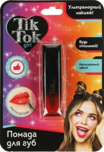 АКЦИЯ!!! (1+1) Помада для губ "TIK TOK GIRL", 11x16см, красная, блистер