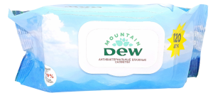 Салфетки влажные 120шт Dew Mountain антибакт., клапан крышка