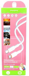 Кабель USB Maimi X81 Type-C to Type-C, PD, 65Вт силиконовый 1м (белый)