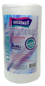 Полотенца бытовые, 100шт, 25*40см, с перфорацией, из нетканого мат. Housemaid