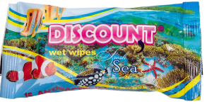 Салфетки влажные для детей 15шт Discount с ароматом морской свежести