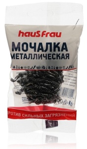 Мочалка скребок металлич. 7*4см, Haus Frau, в пакете